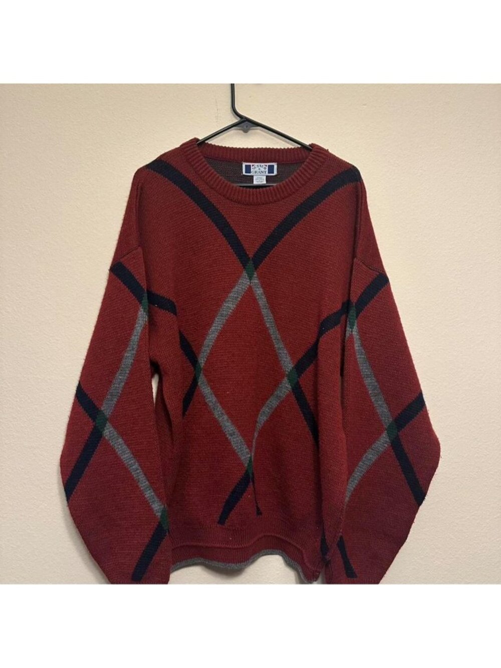 Vintage Sutter and Grant Argyle Design Sweater